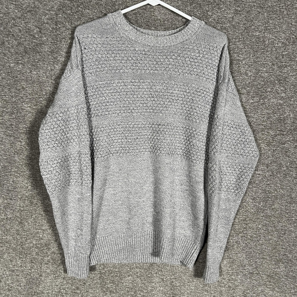 Best Made Co Sweater Mens Small Gray 100%‎ Merino Wool Textured Knit Crewneck